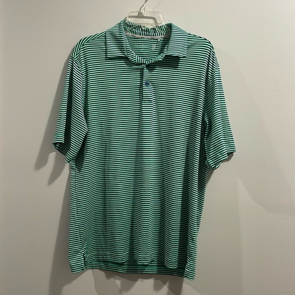 Men's Walter Hagen Golf Polo Shirt Blue Green Striped Sz M - Picture 1 of 6